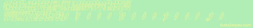 Astro 869 Font – Yellow Fonts on Green Background