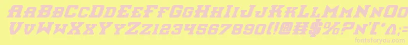 Interceptorbi Font – Pink Fonts on Yellow Background