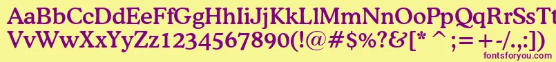 CooperMediumBt Font – Purple Fonts on Yellow Background