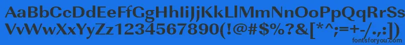 Fonte Urwimperialtextbolextwid – fontes pretas em um fundo azul