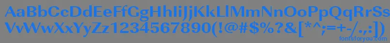 Urwimperialtextbolextwid Font – Blue Fonts on Gray Background