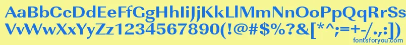 Urwimperialtextbolextwid Font – Blue Fonts on Yellow Background