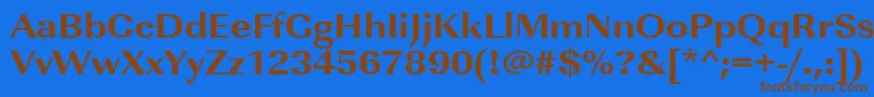 Urwimperialtextbolextwid Font – Brown Fonts on Blue Background