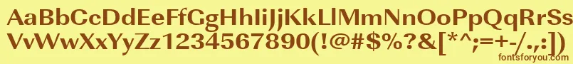 Urwimperialtextbolextwid Font – Brown Fonts on Yellow Background