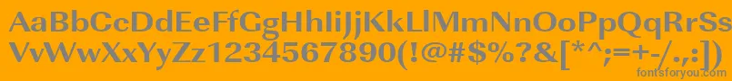 Urwimperialtextbolextwid Font – Gray Fonts on Orange Background