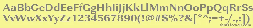 Urwimperialtextbolextwid Font – Gray Fonts on Yellow Background