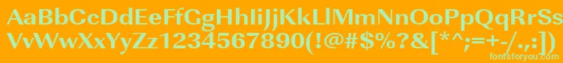 Urwimperialtextbolextwid Font – Green Fonts on Orange Background