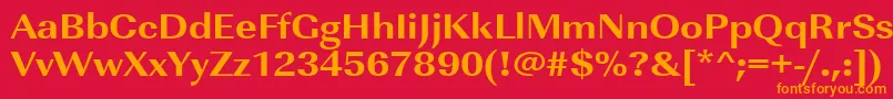 Urwimperialtextbolextwid Font – Orange Fonts on Red Background