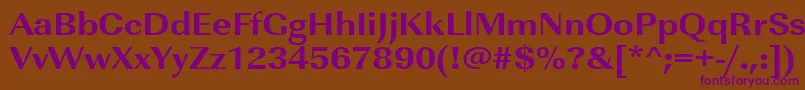 Urwimperialtextbolextwid Font – Purple Fonts on Brown Background