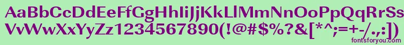 Police Urwimperialtextbolextwid – polices violettes sur fond vert