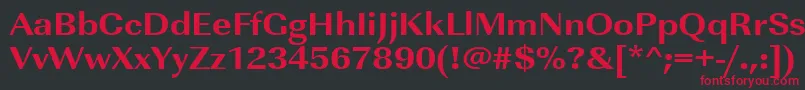 Czcionka Urwimperialtextbolextwid – czerwone czcionki na czarnym tle