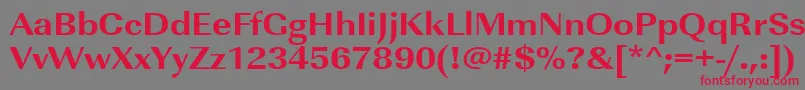 Urwimperialtextbolextwid Font – Red Fonts on Gray Background