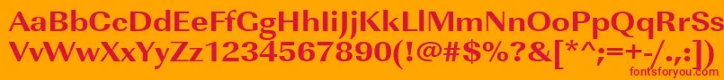 Urwimperialtextbolextwid Font – Red Fonts on Orange Background