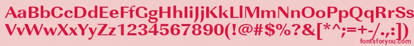 フォントUrwimperialtextbolextwid – ピンクの背景に赤い文字