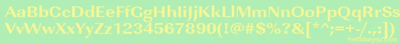 Urwimperialtextbolextwid Font – Yellow Fonts on Green Background
