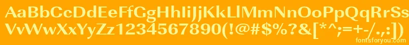 Urwimperialtextbolextwid Font – Yellow Fonts on Orange Background
