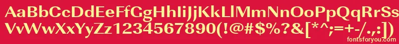 フォントUrwimperialtextbolextwid – 黄色の文字、赤い背景