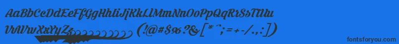 Krinkesregularpersonal Font – Black Fonts on Blue Background