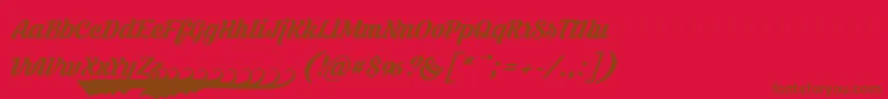 Krinkesregularpersonal Font – Brown Fonts on Red Background