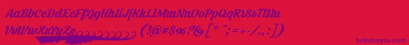 Krinkesregularpersonal Font – Purple Fonts on Red Background
