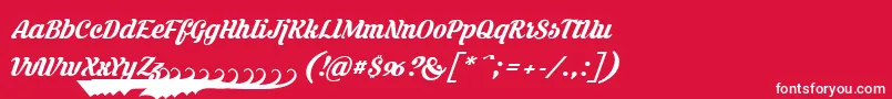 Krinkesregularpersonal Font – White Fonts on Red Background
