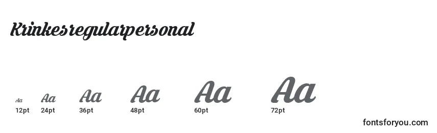 Krinkesregularpersonal Font Sizes