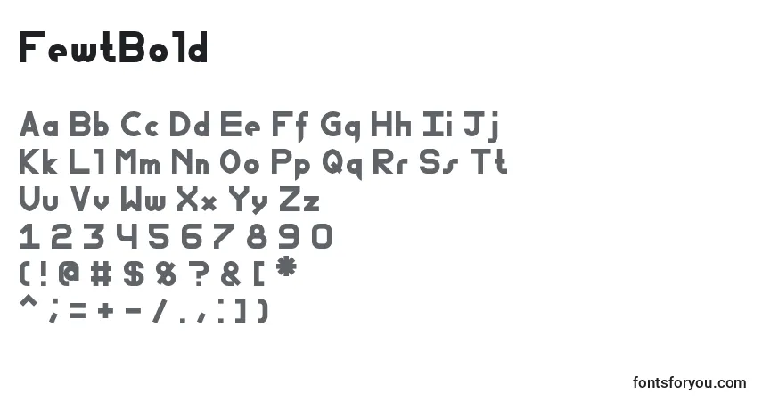 Czcionka FewtBold – alfabet, cyfry, specjalne znaki