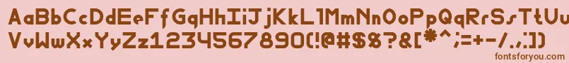 FewtBold-Schriftart – Braune Schriften auf rosa Hintergrund