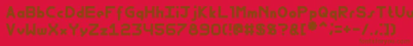 FewtBold-Schriftart – Braune Schriften auf rotem Hintergrund