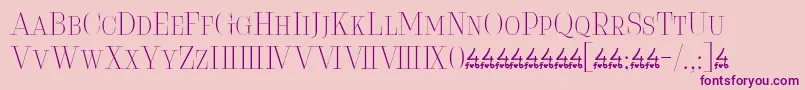 Serifiqo4fFreeCapitals Font – Purple Fonts on Pink Background