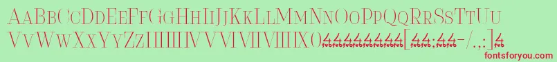 Serifiqo4fFreeCapitals Font – Red Fonts on Green Background