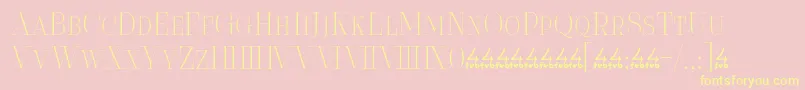 Serifiqo4fFreeCapitals Font – Yellow Fonts on Pink Background