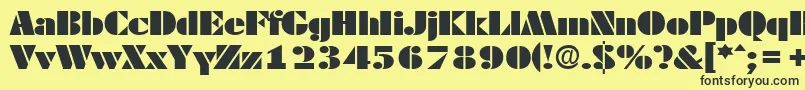 DekoblackextendedSerialRegularDb-fontti – mustat fontit keltaisella taustalla