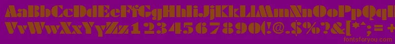 DekoblackextendedSerialRegularDb-fontti – ruskeat fontit violetilla taustalla