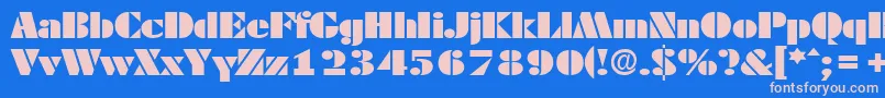 フォントDekoblackextendedSerialRegularDb – ピンクの文字、青い背景