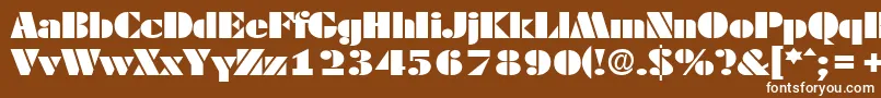 フォントDekoblackextendedSerialRegularDb – 茶色の背景に白い文字