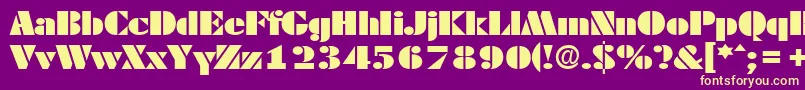 DekoblackextendedSerialRegularDb Font – Yellow Fonts on Purple Background