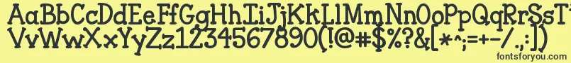 Jandaclosertofree Font – Black Fonts on Yellow Background