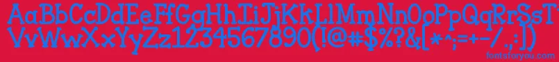 Jandaclosertofree Font – Blue Fonts on Red Background