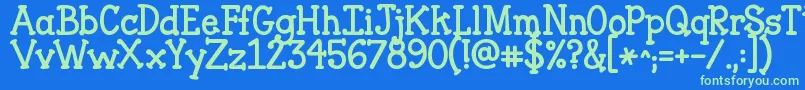 Jandaclosertofree Font – Green Fonts on Blue Background