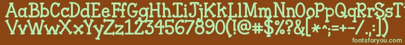 Jandaclosertofree Font – Green Fonts on Brown Background