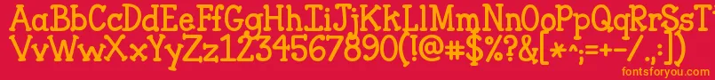 Jandaclosertofree Font – Orange Fonts on Red Background