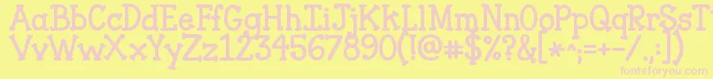 Jandaclosertofree Font – Pink Fonts on Yellow Background