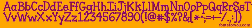 Jandaclosertofree Font – Purple Fonts on Orange Background