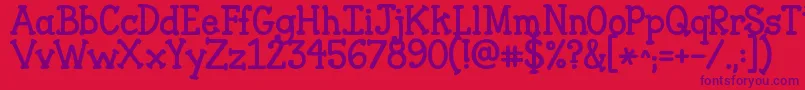 Jandaclosertofree Font – Purple Fonts on Red Background