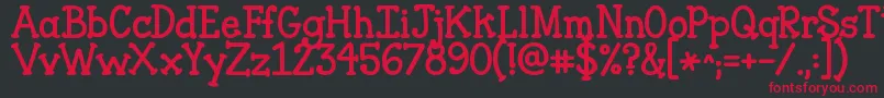 Jandaclosertofree Font – Red Fonts on Black Background