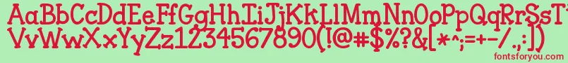 Шрифт Jandaclosertofree – красные шрифты на зелёном фоне