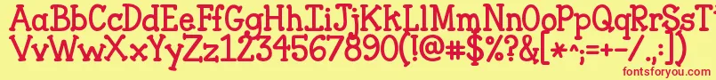 Jandaclosertofree Font – Red Fonts on Yellow Background