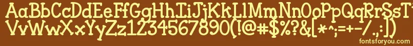 Jandaclosertofree Font – Yellow Fonts on Brown Background