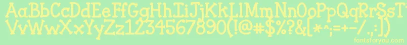 Jandaclosertofree Font – Yellow Fonts on Green Background